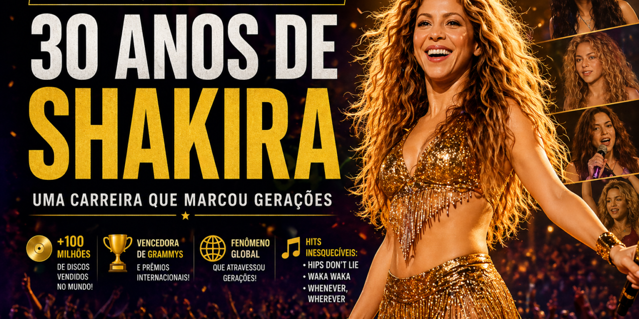 Shakira: 30 anos de carreira, recordes mundiais e os maiores hits da rainha da música latina — do primeiro disco aos 2,5 milhões em Copacabana