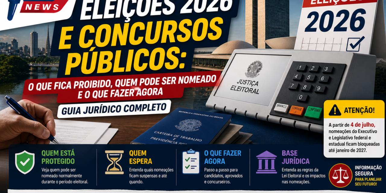 Eleições 2026 e concursos públicos: o que fica proibido, quem pode ser nomeado e o que fazer agora — guia jurídico completo