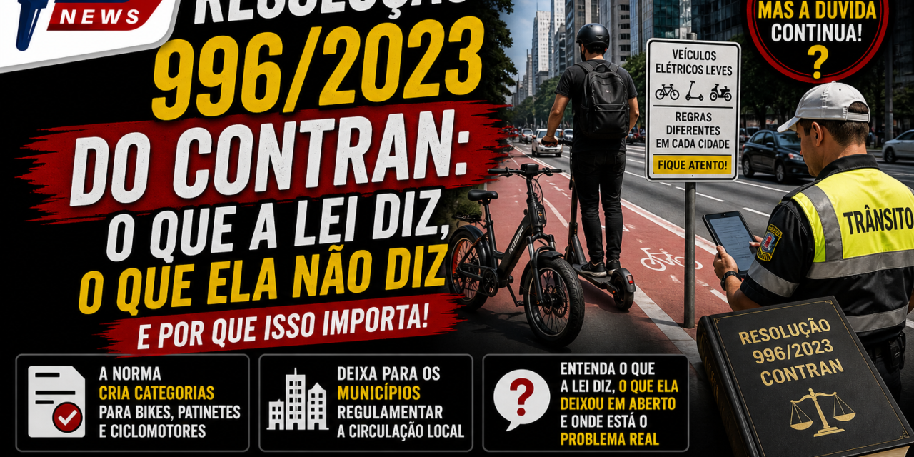 Resolução 996/2023 do Contran: o que a lei diz, o que ela não diz — e por que isso importa
