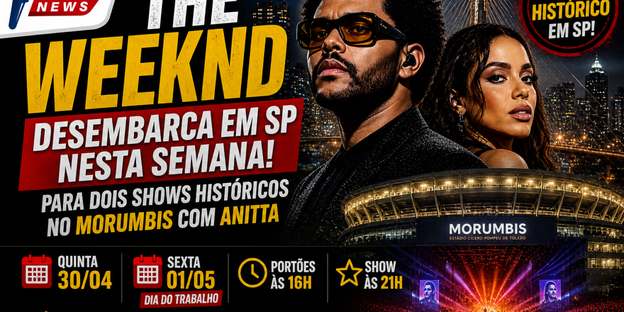 The Weeknd desembarca em SP nesta semana para dois shows históricos no MorumBIS com Anitta