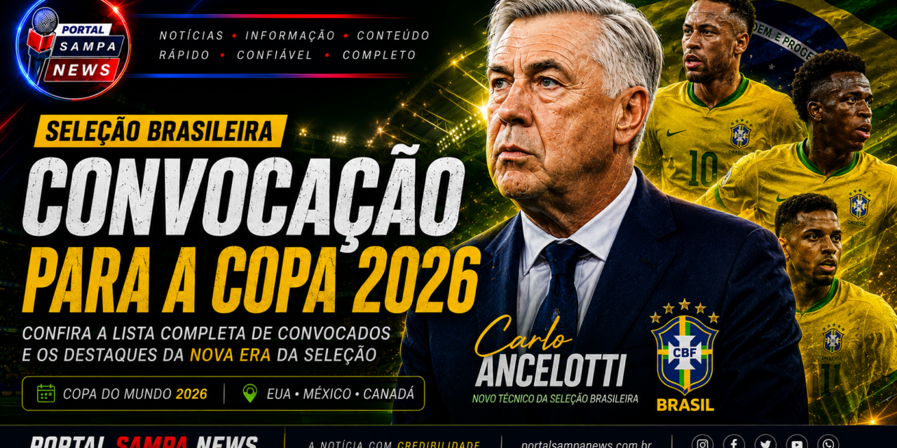 Ancelotti anuncia os 26 convocados do Brasil para a Copa 2026