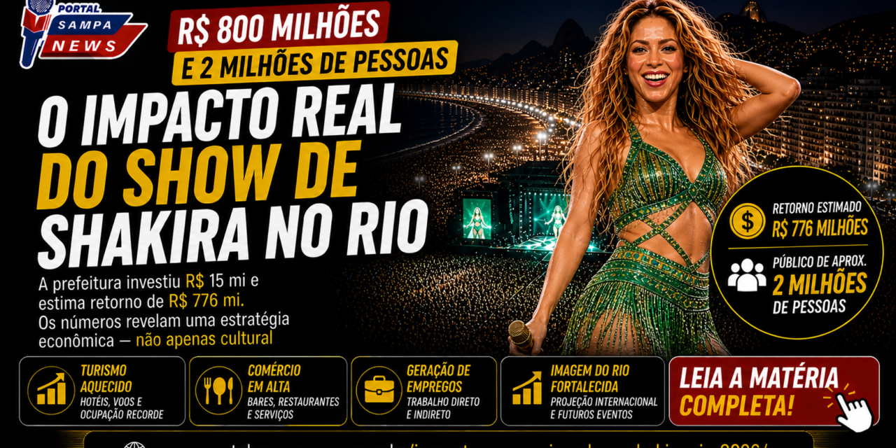 R$ 800 Milhões e 2 Milhões de Pessoas: O Impacto Real do Show de Shakira no Rio