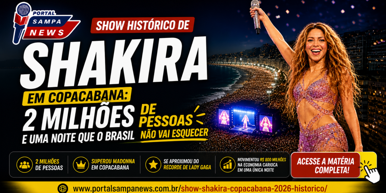 Show Histórico de Shakira em Copacabana: 2 Milhões de Pessoas e uma Noite que o Brasil não vai Esquecer