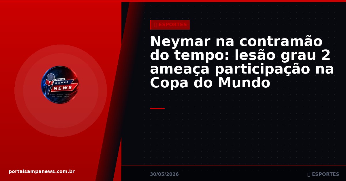 Neymar na contramão do tempo: lesão grau 2 ameaça participação na Copa do Mundo