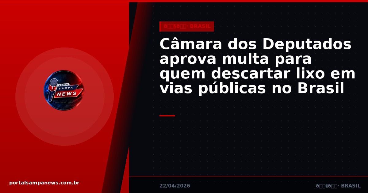 Câmara dos Deputados aprova multa para quem descartar lixo em vias públicas no Brasil