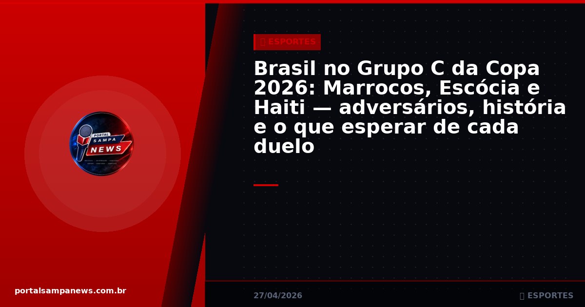 Brasil no Grupo C da Copa 2026: Marrocos, Escócia e Haiti — adversários, história e o que esperar de cada duelo