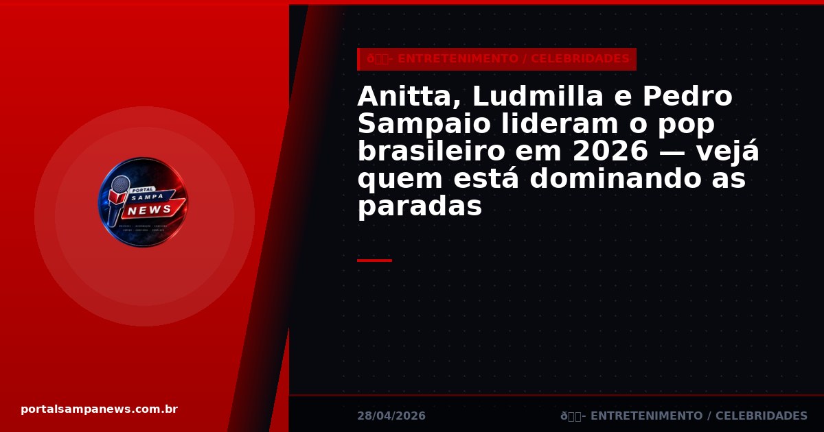 Anitta, Ludmilla e Pedro Sampaio lideram o pop brasileiro em 2026 — vejá quem está dominando as paradas