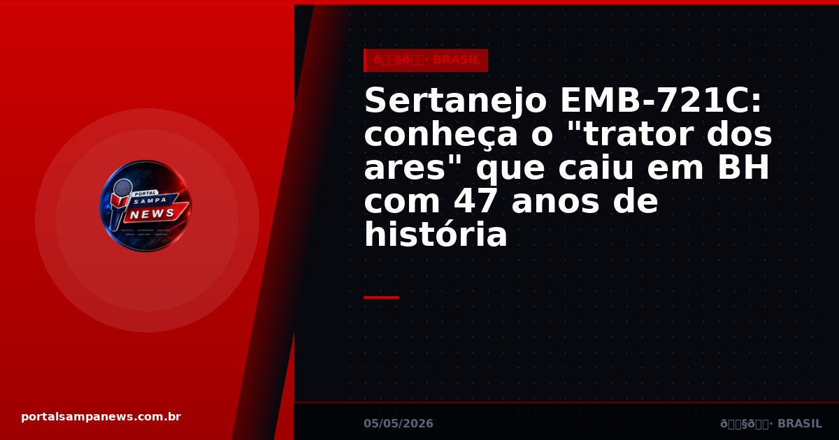 Sertanejo EMB-721C: conheça o “trator dos ares” que caiu em BH com 47 anos de história
