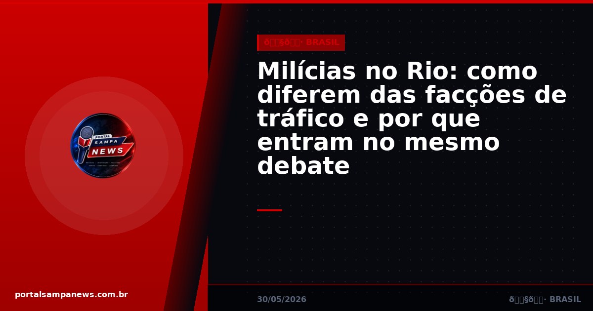 Milícias no Rio: como diferem das facções de tráfico e por que entram no mesmo debate