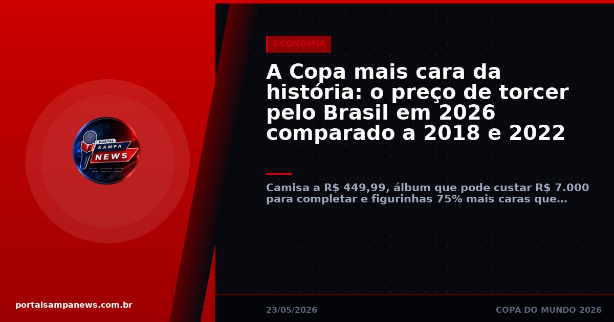 A Copa mais cara da história: o preço de torcer pelo Brasil em 2026 comparado a 2018 e 2022