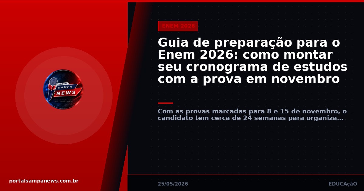 Guia de preparação para o Enem 2026: como montar seu cronograma de estudos com a prova em novembro