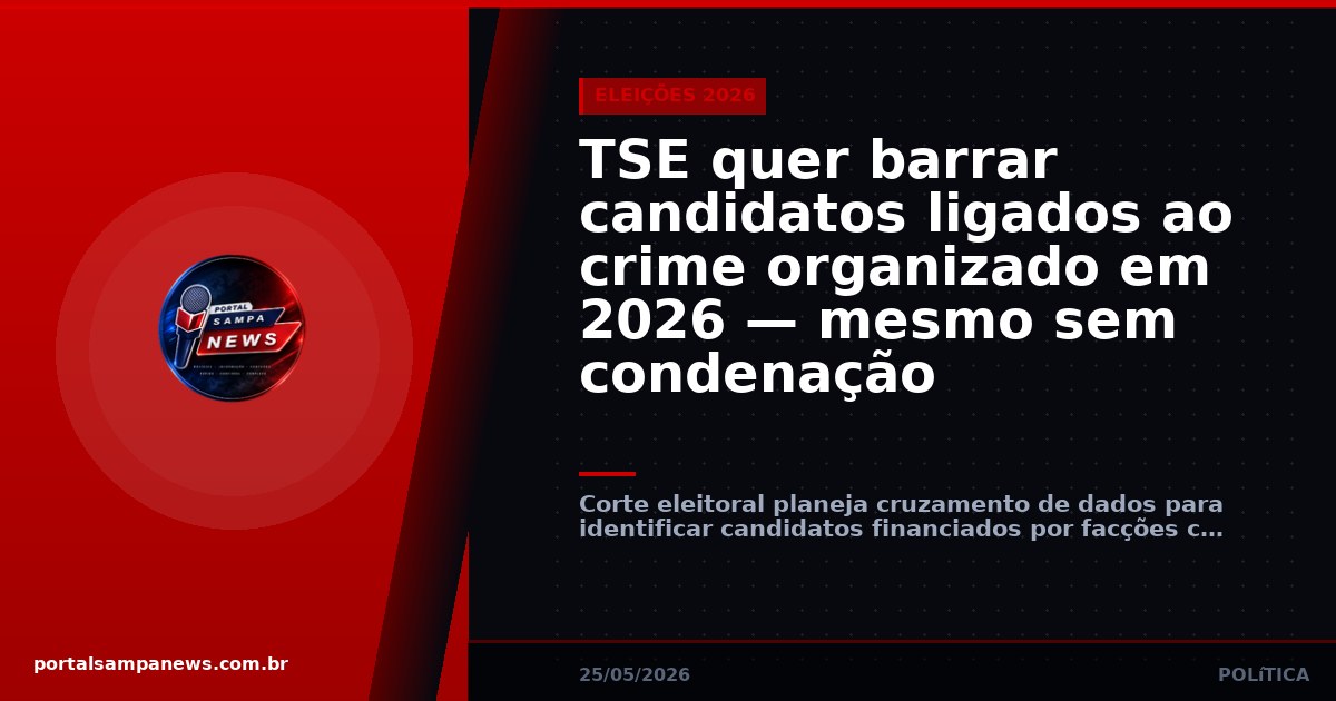 TSE quer barrar candidatos ligados ao crime organizado em 2026 — mesmo sem condenação