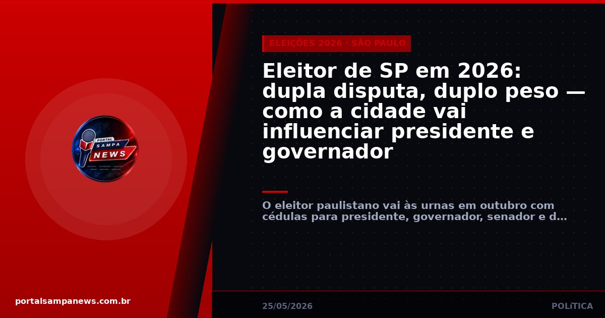Eleitor de SP em 2026: dupla disputa, duplo peso — como a cidade vai influenciar presidente e governador