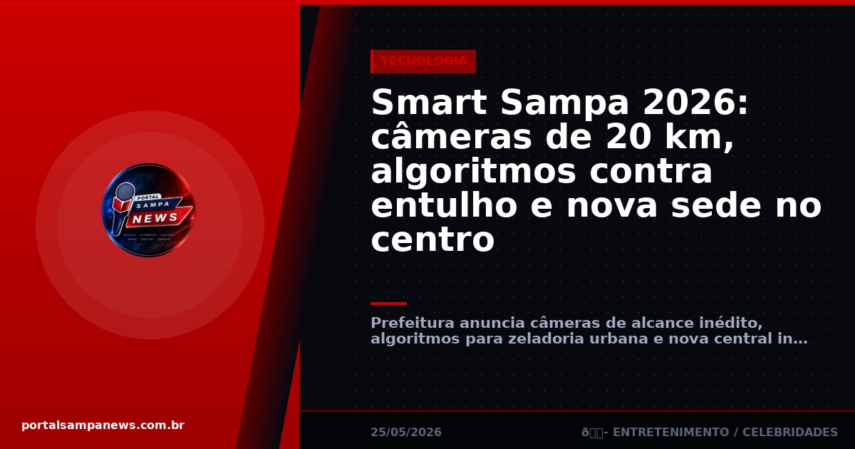 Smart Sampa 2026: câmeras de 20 km, algoritmos contra entulho e nova sede no centro