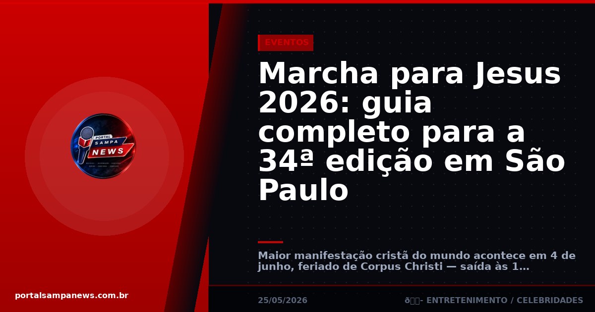 Marcha para Jesus 2026: guia completo para a 34ª edição em São Paulo