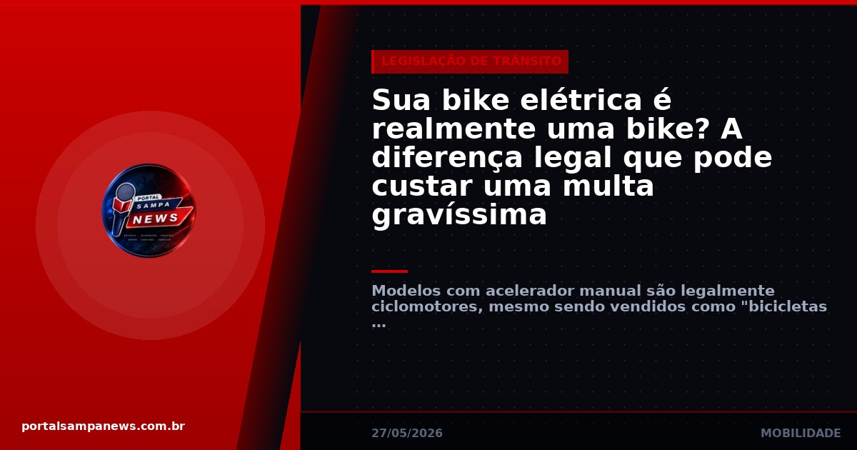 Sua bike elétrica é realmente uma bike? A diferença legal que pode custar uma multa gravíssima
