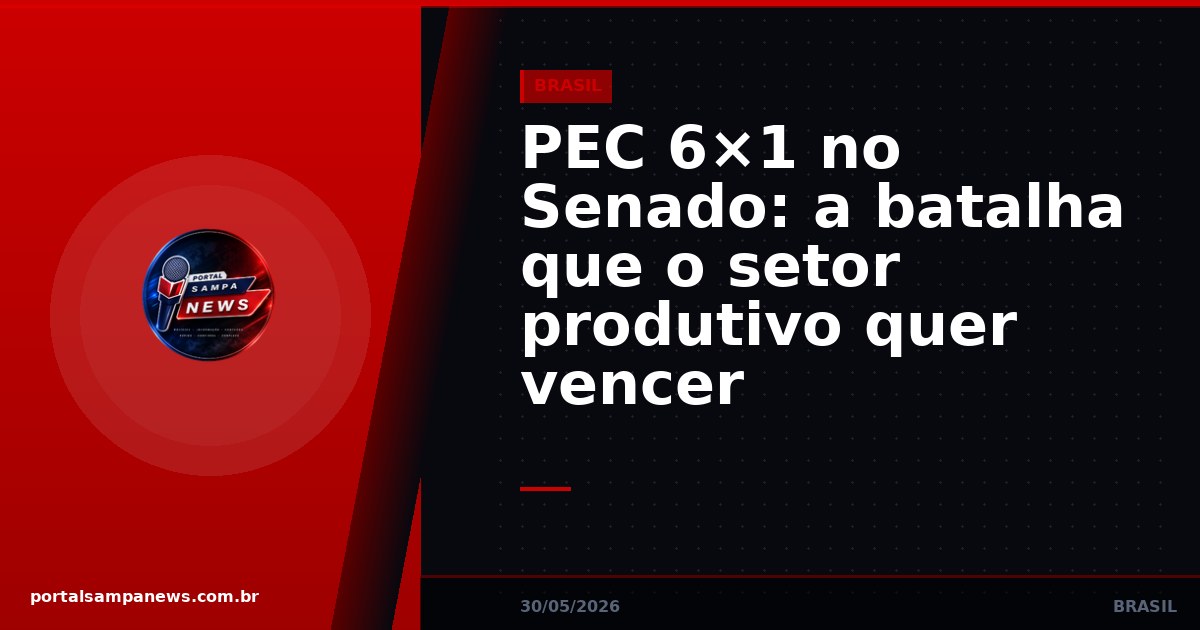PEC 6×1 no Senado: a batalha que o setor produtivo quer vencer