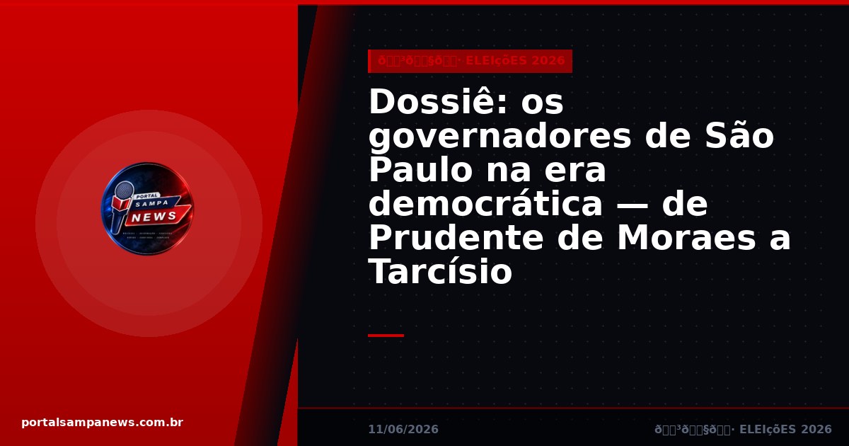 Dossiê: os governadores de São Paulo na era democrática — de Prudente de Moraes a Tarcísio