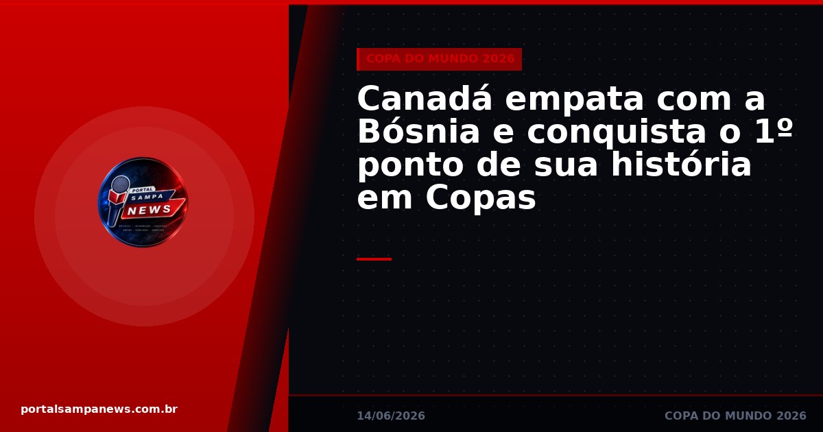 Canadá empata com a Bósnia e conquista o 1º ponto de sua história em Copas