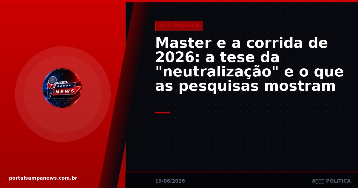Master e a corrida de 2026: a tese da “neutralização” e o que as pesquisas mostram