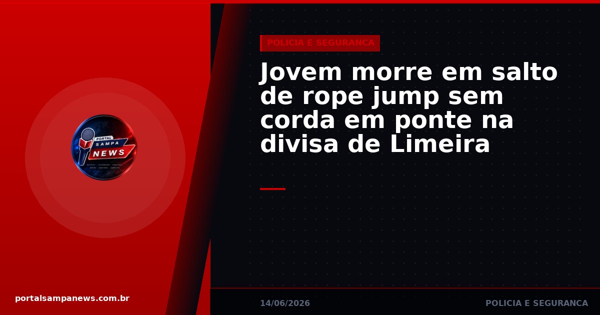 Jovem morre em salto de rope jump sem corda em ponte na divisa de Limeira