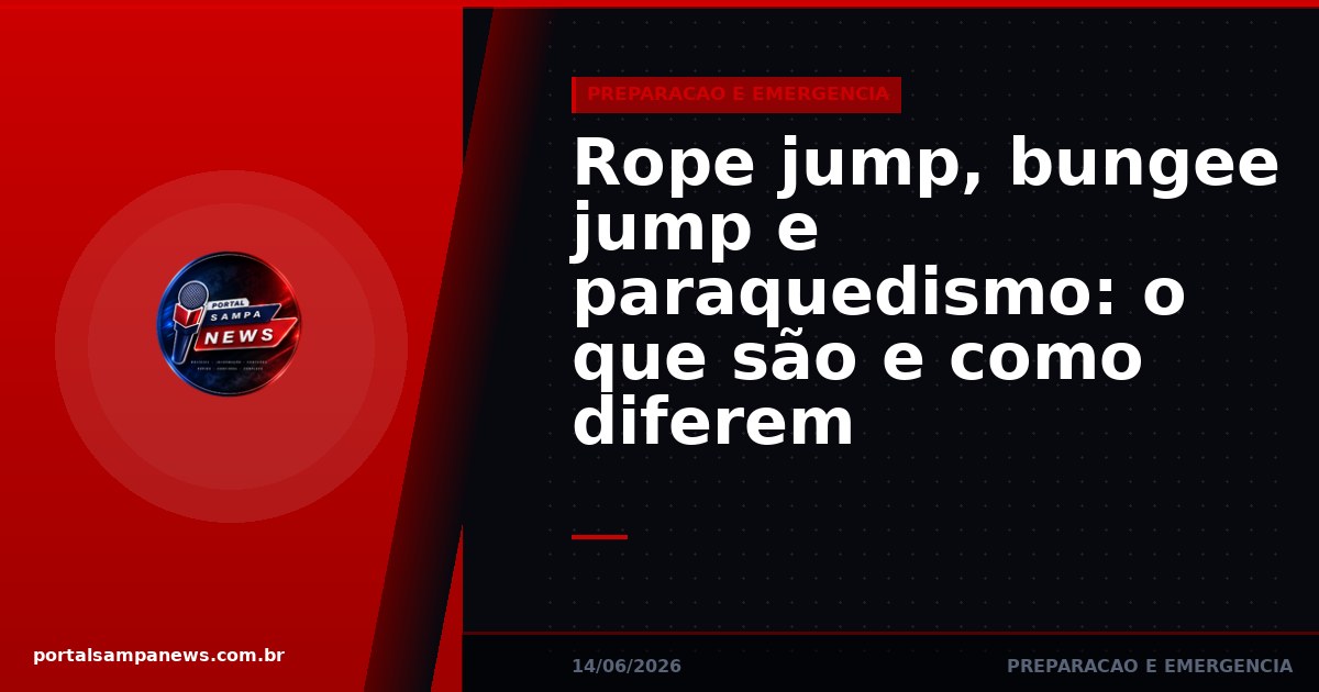 Rope jump, bungee jump e paraquedismo: o que são e como diferem